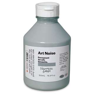 Tri-Art Art Noise Permanent Acrylic Gouache - Neutral Grey, 500 ml, Bottle
