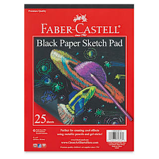 Faber-Castell Black Paper Sketch Pad - 9" x 12", 25 Sheets, 110 gsm