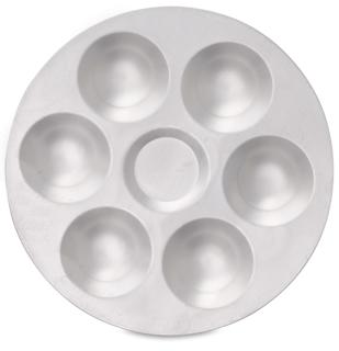 Aluminum Palette - 5 3/8", 6 Wells, Round