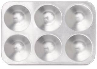Richeson Aluminum Palette - 5 1/4" x 3 1/2", 6 Wells, Rectangular