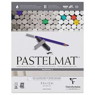 Clairefontaine Pastelmat Pad - 9-1/2" x 12", White, 12 Sheets