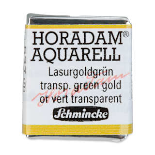 Schmincke Horadam Aquarell Watercolor - Transparent Green Gold, Half Pan