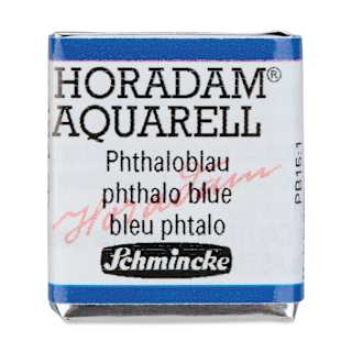 Schmincke Horadam Aquarell Watercolor - Phthalo Blue, Half Pan