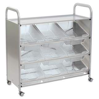 Gratnells Callero Plus Tilted Tray Cart - Translucent