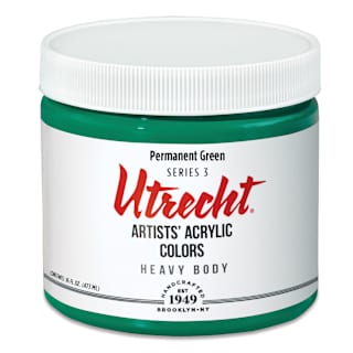 Utrecht Artists' Acrylic Paint - Permanent Green, Pint