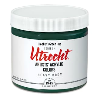 Utrecht Artists' Acrylic Paint - Hooker's Green Hue, Pint