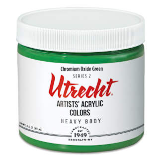 Utrecht Artists' Acrylic Paint - Chromium Oxide Green, Pint