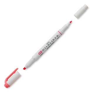 Zebra Mildliner Double Ended Creative Marker - Coral Pink