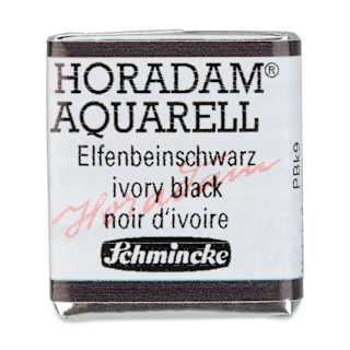 Schmincke Horadam Aquarell Watercolor - Ivory Black, Half Pan