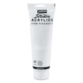 Pebeo High Viscosity Acrylics - Vivid White, 250 ml, Tube