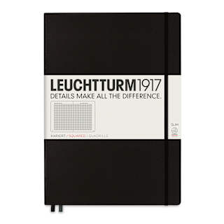 Leuchtturm1917 Squared Hardbound Notebook - Black, Master Slim, 8-3/4" x 12-1/2"