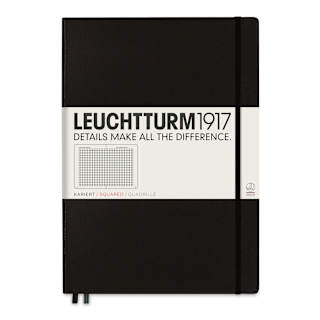 Leuchtturm1917 Squared Hardbound Notebook - Black, Master, 8-3/4" x 12-1/2"