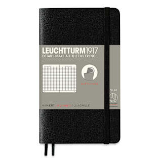 Leuchtturm1917 Squared Softcover Notebook - Black, 3-1/2" x 6"
