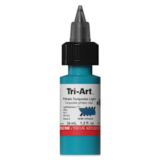 Tri-Art Low-Viscosity Artist Acrylic - Phthalo Turquoise Light, 34 ml Tube