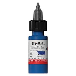Tri-Art Low-Viscosity Artist Acrylic - Cerulean Blue (Hue), 34 ml Tube