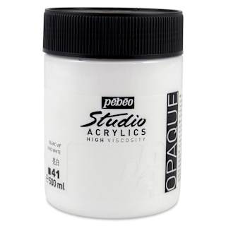 Pebeo High Viscosity Acrylics - Vivid White, 500 ml, Jar