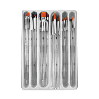 Royal & Langnickel Clear Choice Taklon Brushes Value Sets - Flats and Rounds, 24 Pieces