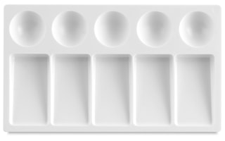Richeson Plastic Palette Tray - Medium, 5 Slanted Wells, 5 Round Wells