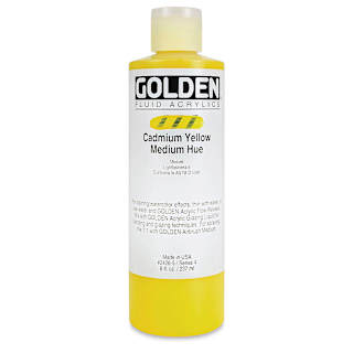 Golden Fluid Acrylics - Cadmium Yellow Medium Hue, 8 oz bottle