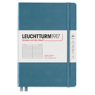 Leuchtturm1917 Ruled Hardbound Notebook - Stone Blue, 5-3/4" x 8-1/4"