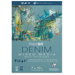 Clairefontaine PaintOn Mixed Media Pad - Denim, 7" x 10", 20 Sheets