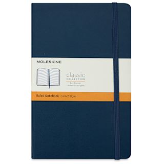 Moleskine Classic Hardcover Notebook - Sapphire Blue, Ruled, 8-1/4" x 5"