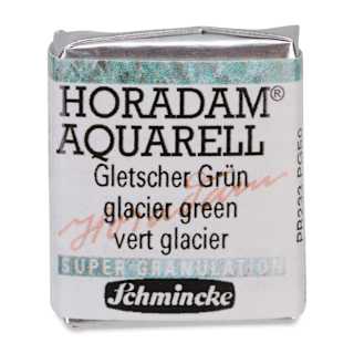 Schmincke Horadam Aquarell Artist Watercolor - Glacier Green, Supergranulation, Half Pan