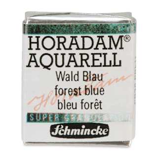 Schmincke Horadam Aquarell Artist Watercolor - Forest Blue, Supergranulation, Half Pan