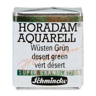 Schmincke Horadam Aquarell Artist Watercolor - Desert Green, Supergranulation, Half Pan