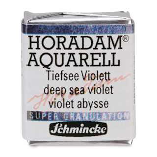Schmincke Horadam Aquarell Artist Watercolor - Deep Sea Violet, Supergranulation, Half Pan