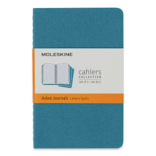 Moleskine Cahier Journals - 5-1/2" x 3-1/2", Ruled, Brisk Blue, Pkg of 3