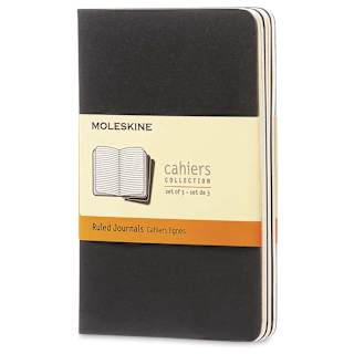 Moleskine Cahier Journals - Lined, Pkg of 3, 5½" × 3½"