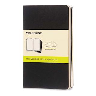 Moleskine Cahier Journals - 5-1/2" x 3-1/2", Blank, Black, Pkg of 3