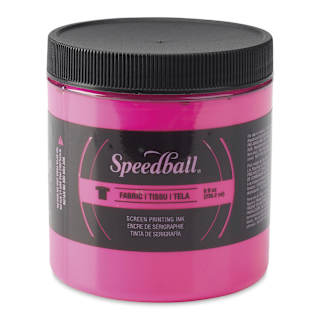 Speedball Fabric Screen Printing Ink - Fluorescent Magenta, 8 oz, Jar