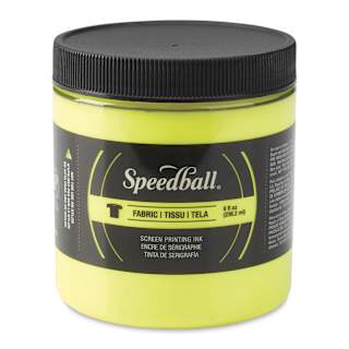 Speedball Fabric Screen Printing Ink - Fluorescent Yellow, 8 oz, Jar