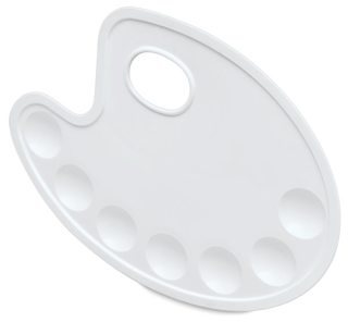 Richeson Oval Plastic Palette - 6 3/4" x 9", 7 Wells, Oval