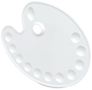 Richeson Plastic Palette - 10 1/2" x 14 1/4", 12 Wells, Oval
