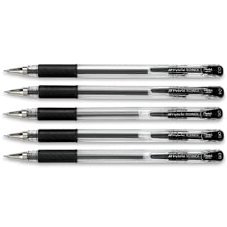 Pentel Arts Hybrid Technica Pen Set - Black, Set of 5