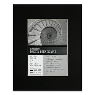 Crescent Pre-Cut Mat - Raven Black, 8" x 10" (4-1/2" x 6-1/2" Opening)