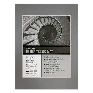 Crescent Pre-Cut Mat - Bar Harbor Gray, 18" x 24" (13-1/2" x 17-1/2" Opening)