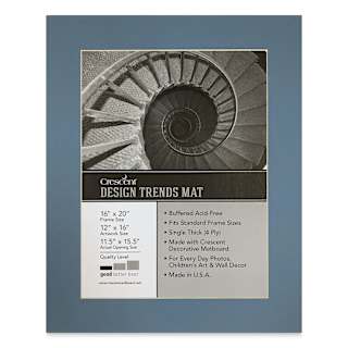 Crescent Pre-Cut Mat - Biscay Blue, 16" x 20" (11-1/2" x 15-1/2" Opening)