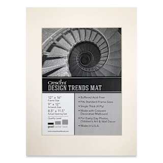 Crescent Pre-Cut Mat - Arctic White, 12" x 16" (8-1/2" x 11-1/2" Opening)