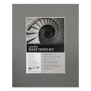 Crescent Pre-Cut Mat - Bar Harbor Gray, 8" x 10" (4-1/2" x 6-1/2" Opening)