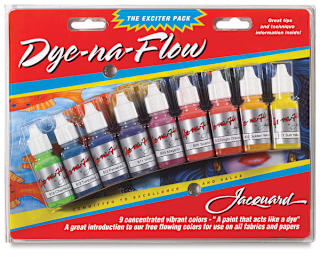 Jacquard Dye-Na-Flow Fabric Colors - Exciter Pack, Set of 9 colors,  0.5 oz
