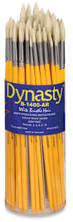 Dynasty Natural White Bristle Brush Set - Round, Set of 60