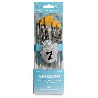 Royal Langnickel Aqualon Taklon Brush Set - Angular, Set of 7