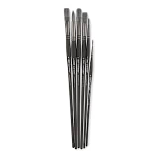 Richeson Grey Matters Synthetic Oil Brushes - Set of 6, Long Handle