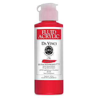 Da Vinci Fluid Acrylics - Quinacridone Red, 4 oz bottle