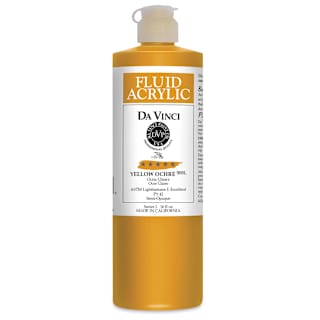 Da Vinci Fluid Acrylics - Yellow Ochre, 16 oz bottle