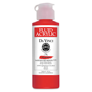 Da Vinci Fluid Acrylics - Napthol Red Medium, 4 oz bottle